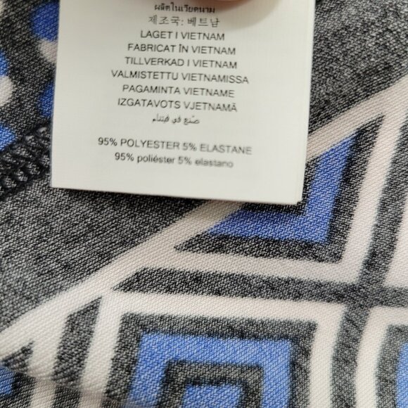 Michael Michael Kors Shift Dress Women's Plus Size 2X Blue Geometric Long Sleeve - Picture 12 of 12